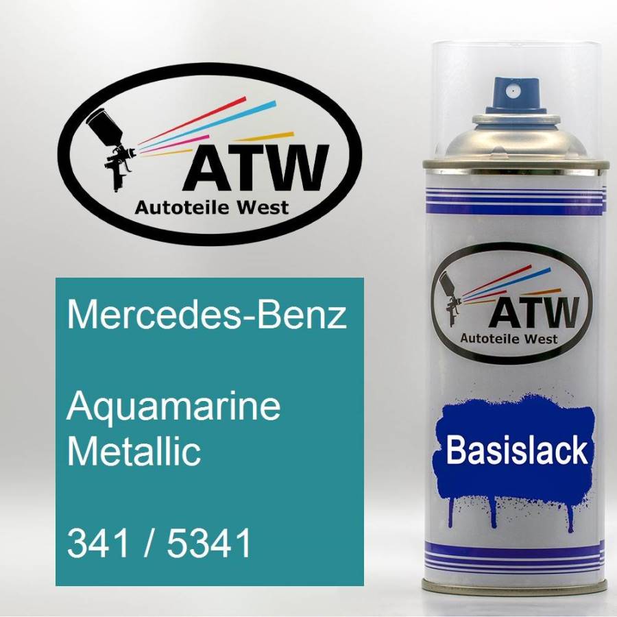 Mercedes-Benz, Aquamarine Metallic, 341 / 5341: 400ml Sprühdose, von ATW Autoteile West.